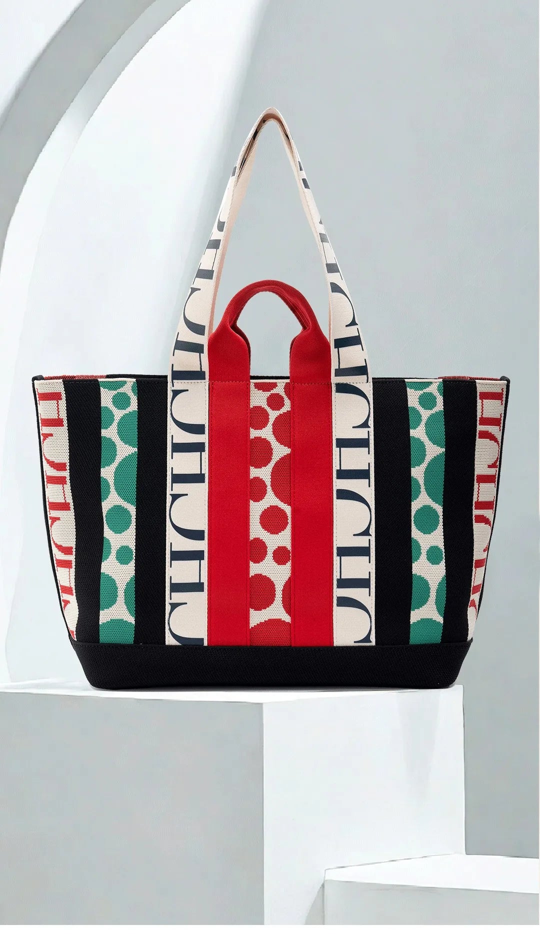 CH Classic Ladies Crossbody Bag Large Capacity Commuter Style Ladies Tote Bag Simple Stripe Design Ladies Shoulder Bag Letters