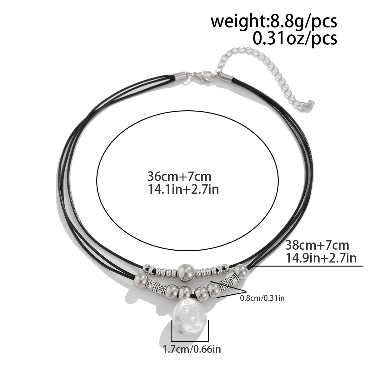 KunJoe Vintage Multilayer Leather Rope Chain Beaded Choker Short Necklace Women Ethnic Imitation Pearl Pendant Necklace Jewelry