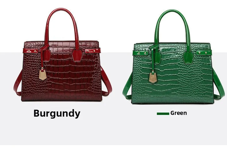 Retro Ladies Three-piece Set Mother-daughter Crossbody Bag Crocodile Pattern Texture Single-shoulder Hand-held Diagonal Bag