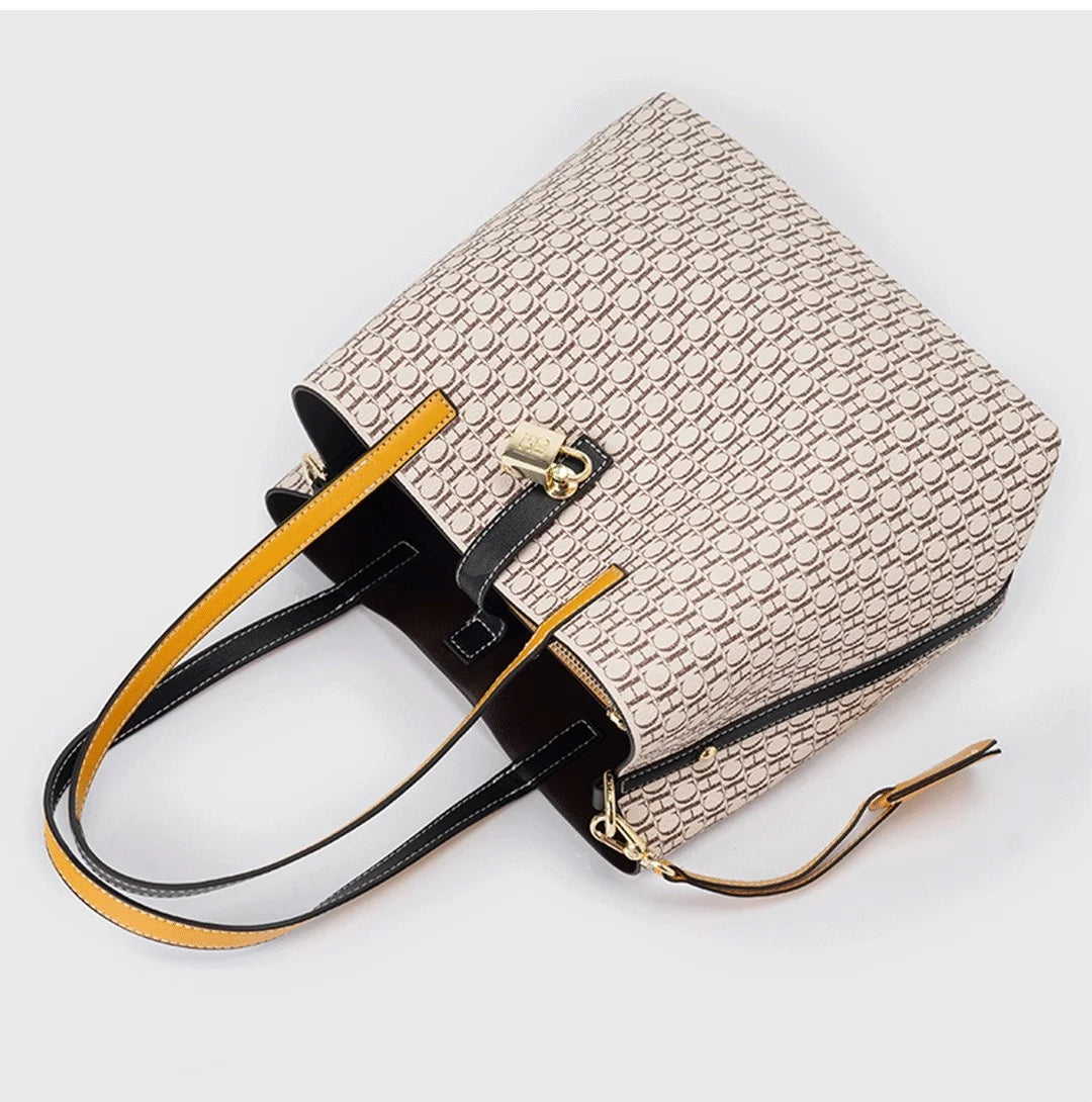 Premium Versatile PU Leather Crossbody Bag Ladies Large Capacity Daily Commuter Tote Bag Letter Print Design Ladies Fashion