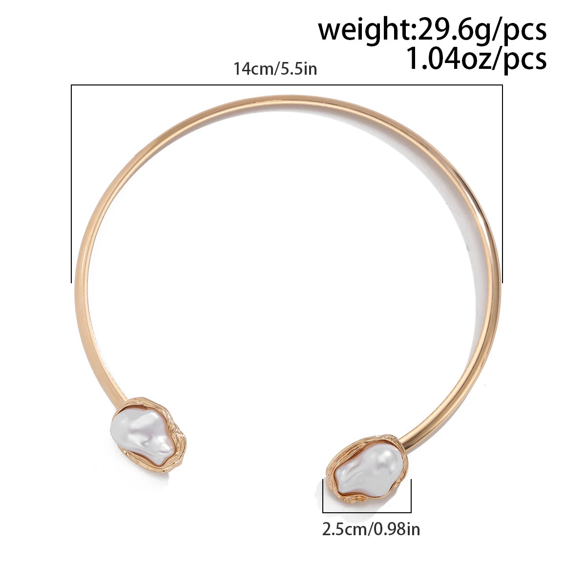Salircon Elegant Luxury Imitation Pearl Collar Necklace Bangles Ring for Women Trend Opening Choker Bride Wedding Jewelry Set