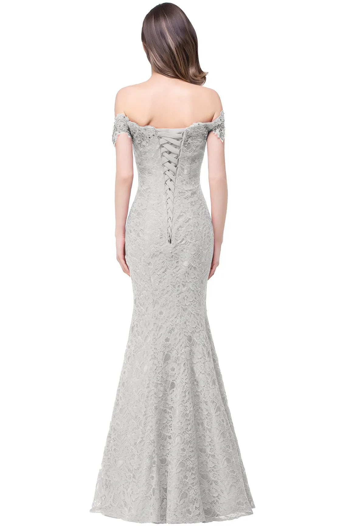 Lace Mermaid Long Bridesmaid Dresses Off The Shoulder Beading Elegant Burgundy Blue Ivory Wedding Formal Party Prom Gown Vestido