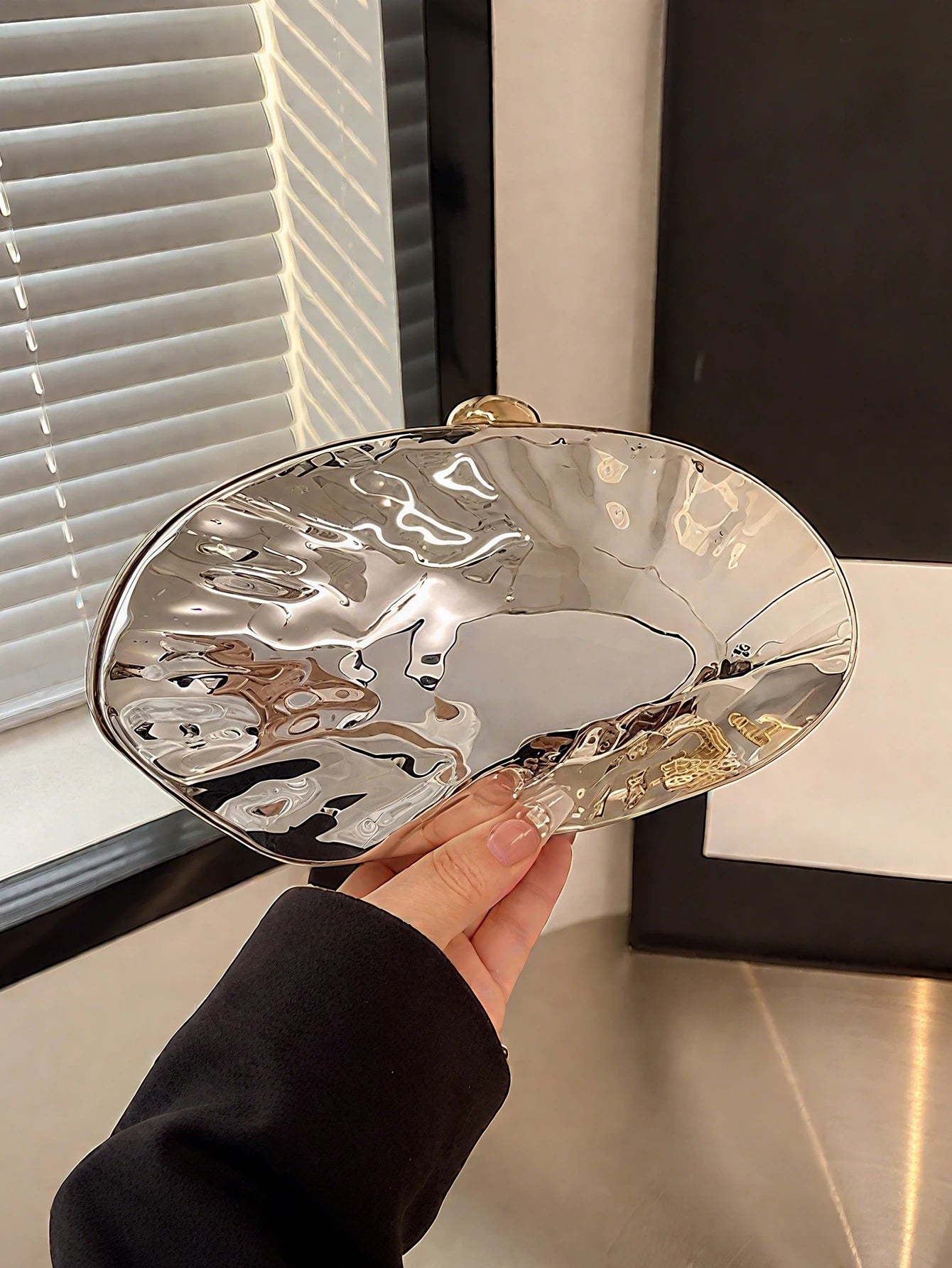 Shell Shaped Dinner Handbag Fashion Acrylic Chain Clutch Large Capacity Wallet New Banquet Party Women's Crossbody Shoulder Bag