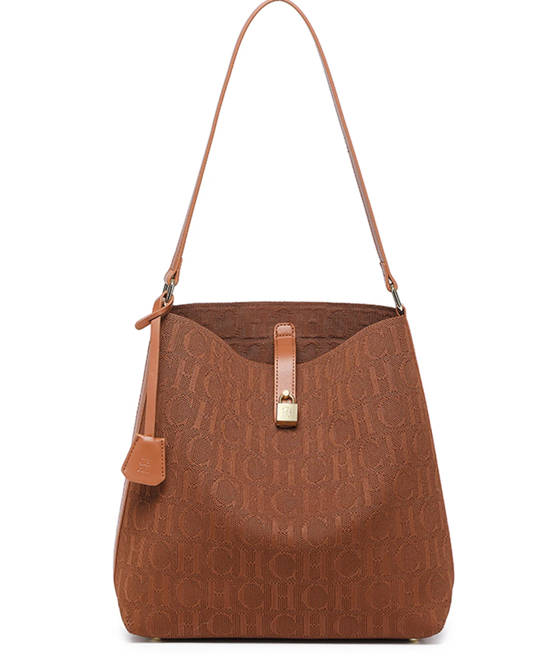 CH Women Hobo Bag Monogram Pattern Gold Lock Hardware Large Capacity 2026