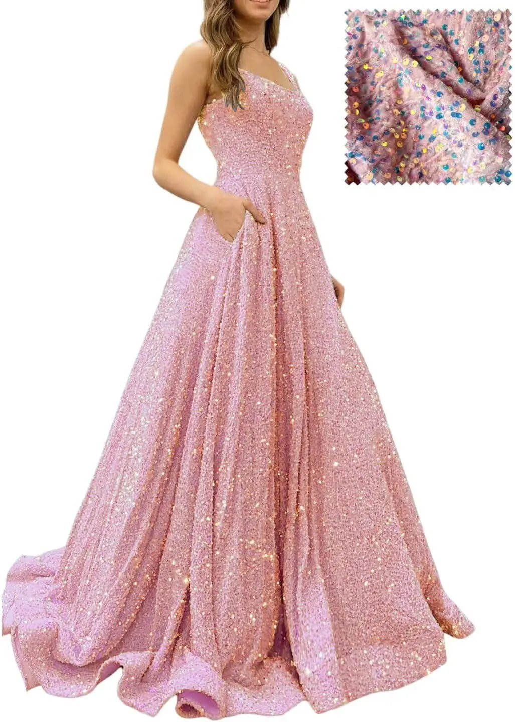 Prom Dresses Long A Line with Pockets Formal Evening Ball Gowns Velvet Velvet Sequins Black Tie Wedding Party Dress