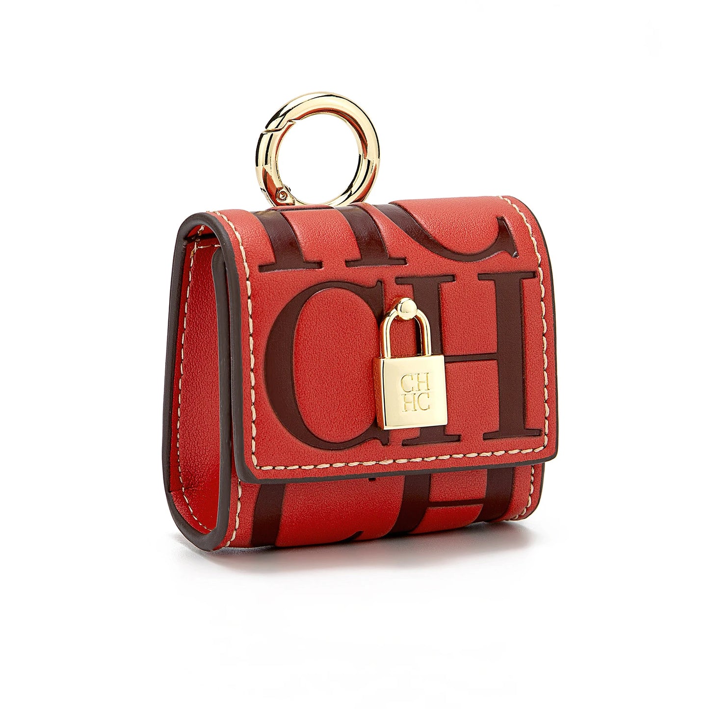 CH Bluetooth Headset Case Lock Design Premium Embossed Pattern With Key Ring Fits Various Earbud Sizes Fashion Compact Accessory