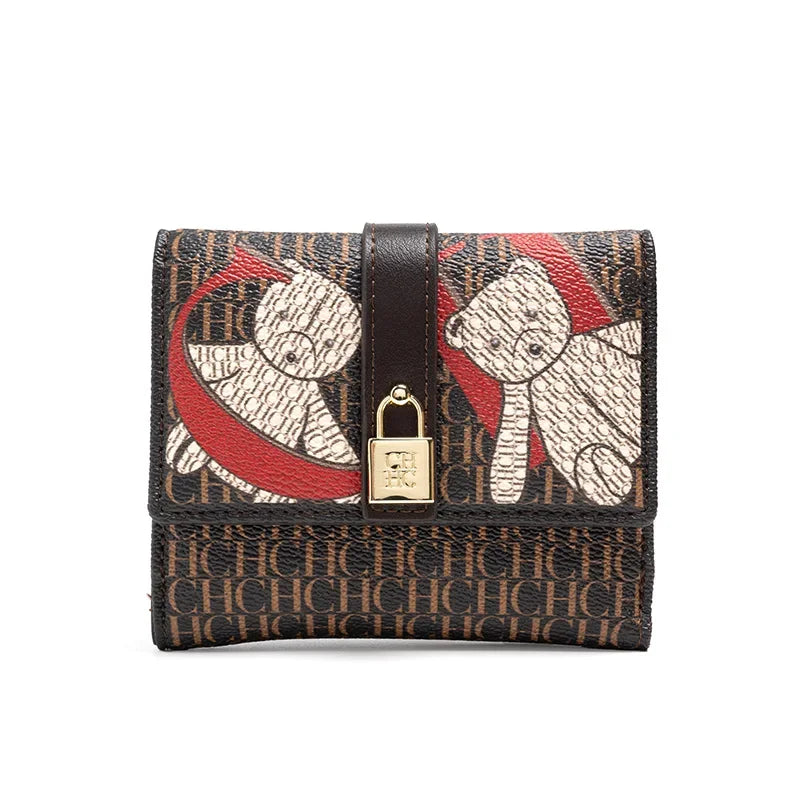 CH Fashion Versatile Letter Print Design Wallet Premium Feeling Wallet High Quality Standard Wallet Ladies Temperament Style