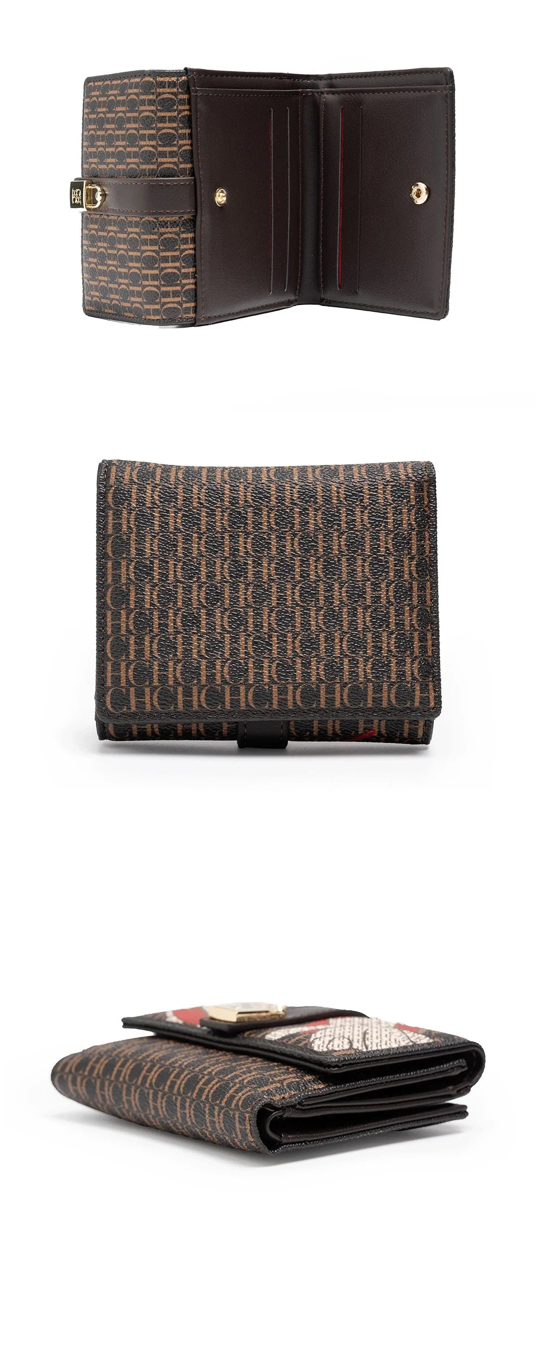 CH Fashion Versatile Letter Print Design Wallet Premium Feeling Wallet High Quality Standard Wallet Ladies Temperament Style