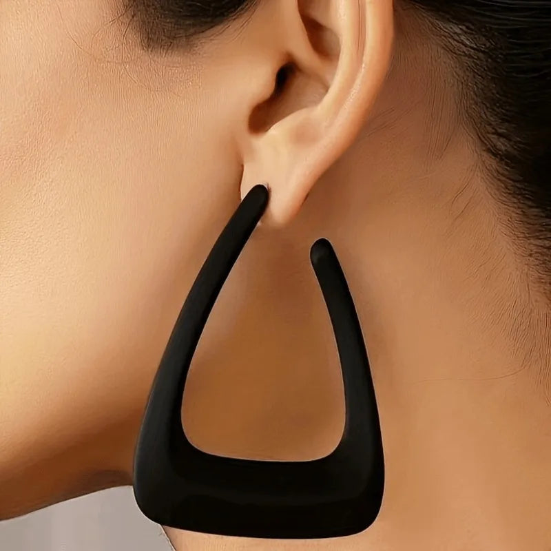 Exaggerated Irregular Geometric Hoop Earrings Fashion Simple Versatile Perfect Women's Daily Parties Dates Wearing Earrings