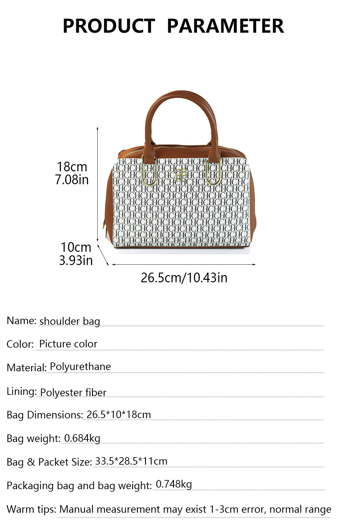 CH Luxury Boston Bag Women Woven Texture PU Leather Top Handle Handbag Metal Hardware Zipper Shoulder Bag for Daily Commute