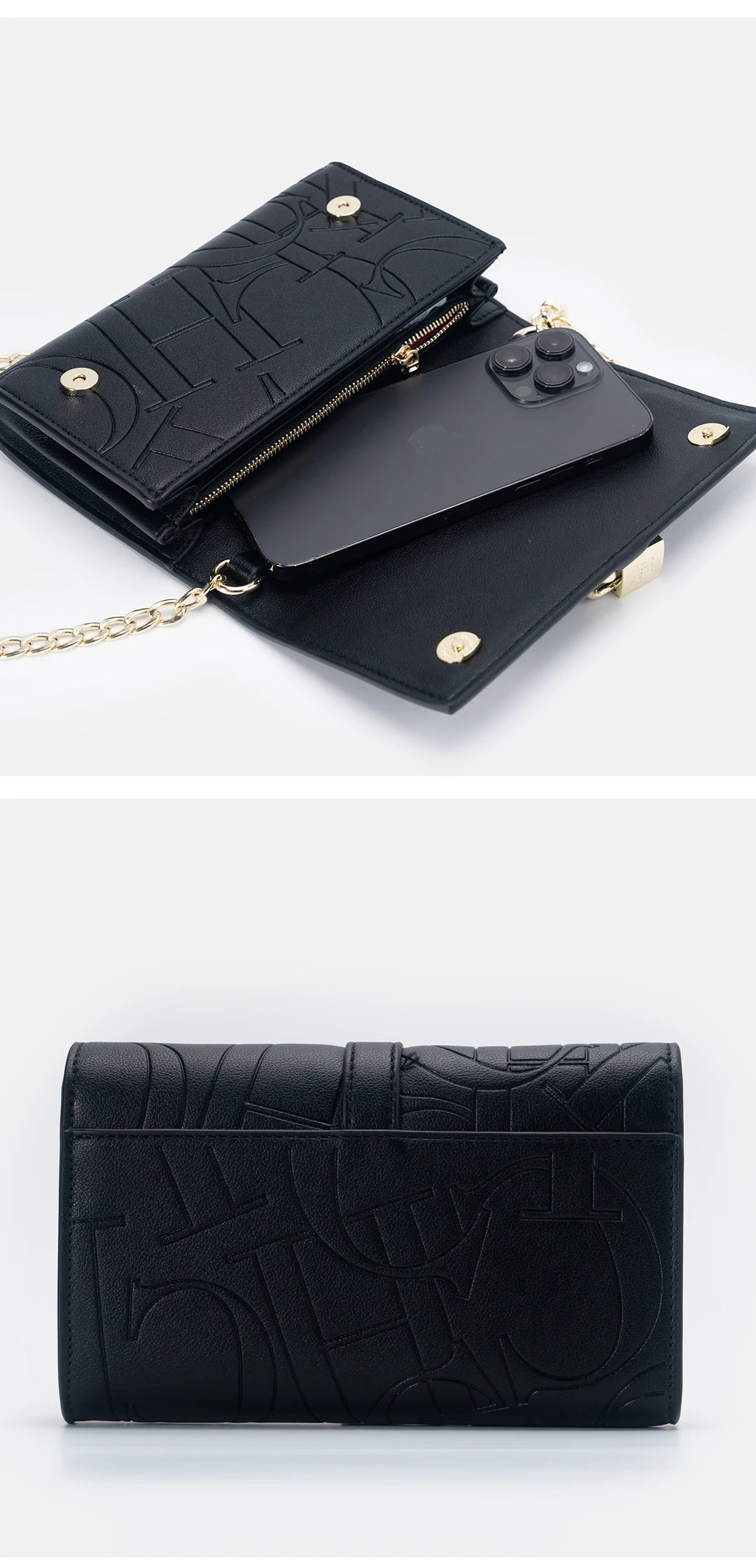 CH Chain Bag PU Material Solid Color Big Letter Print High Quality Lock Design Women's 2025 Designer New Shoulder Bag