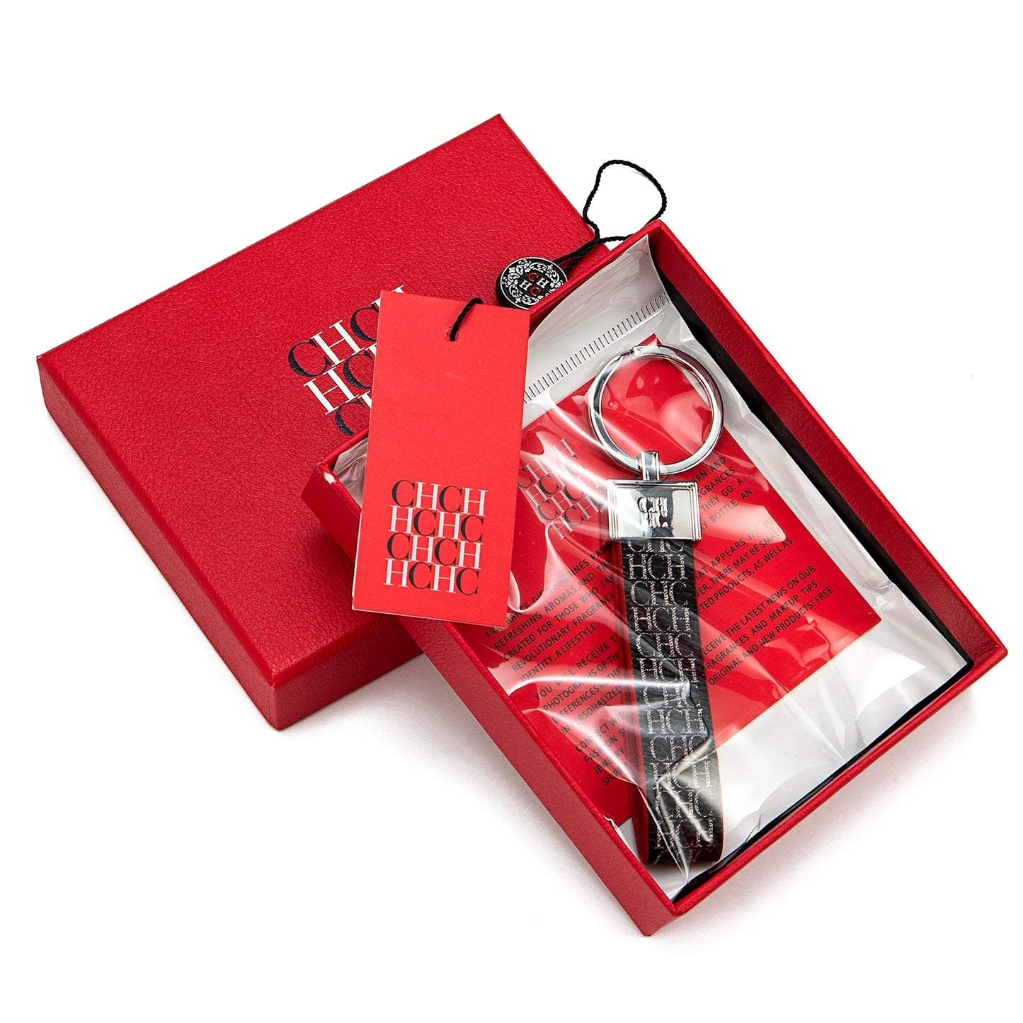 CH Niche High-end Keychain Leather Keychain Unique Printing Design Fashion Keychain Simple and Exquisite Style Gifts