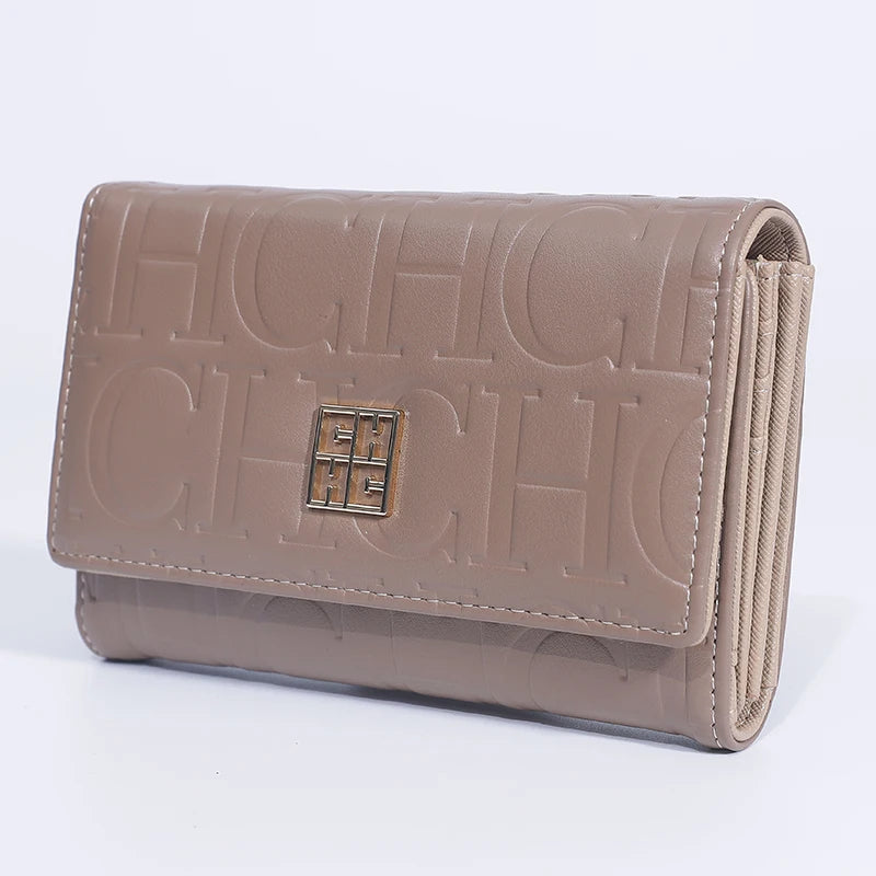 CH Luxury Card Bag Minimalist Chic Embossed Design Wallet Stylish Women Accessory Compact Multi Slot Card Holder Daily Essential