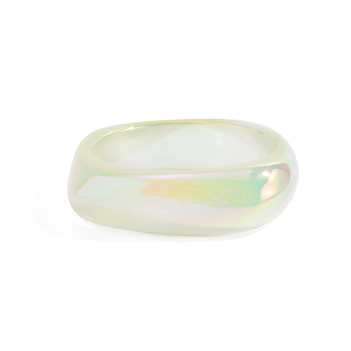 Salircon Fashion 7 Styles Colorful Transparent Resin Irregular Geometric Bangles Women Boho Chunky Wide Bracelets Jewelry Gifts