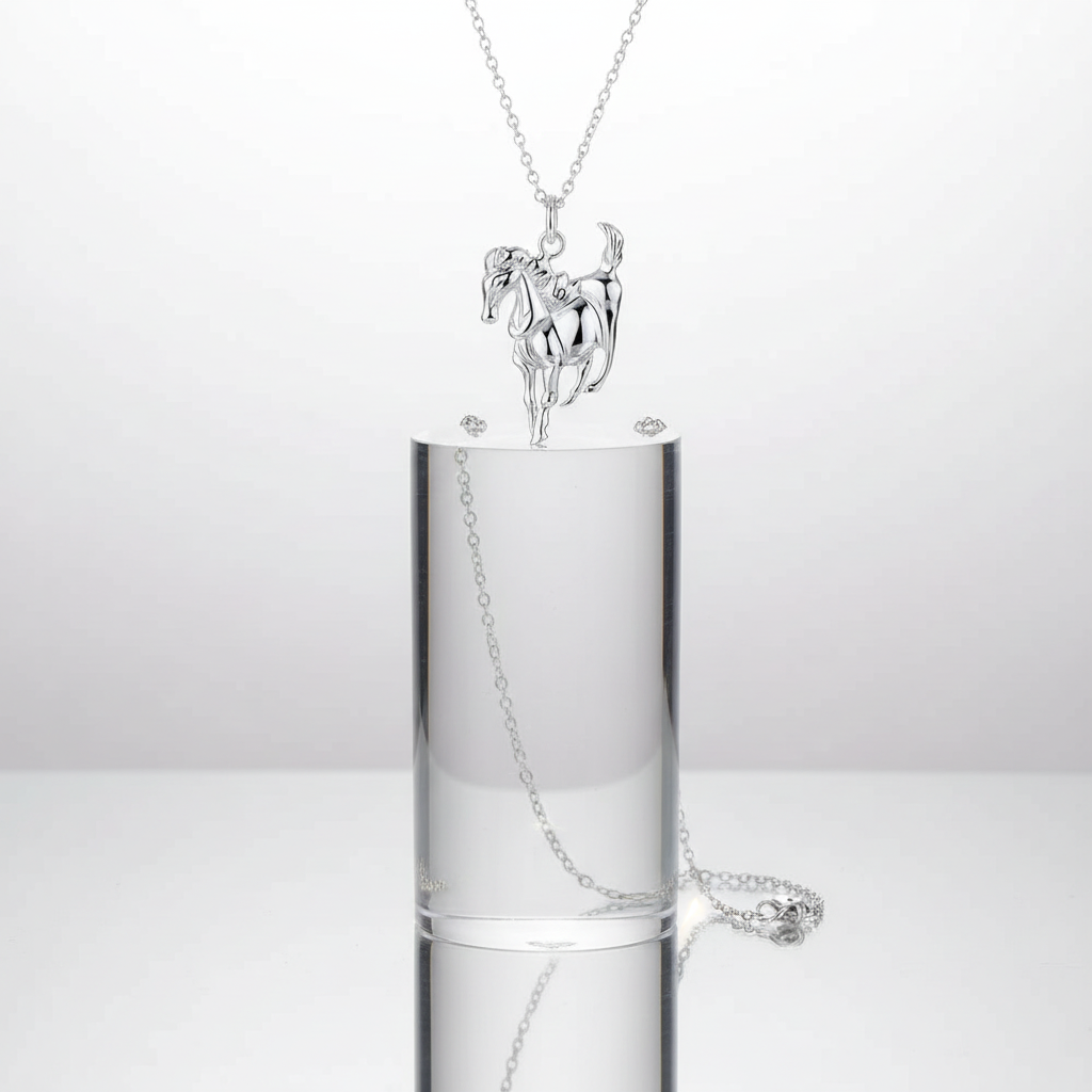 Fashion brand 925 Sterling Silver Necklace For Women luxury Wedding Jewelry elegant horse pendants chain neckalce
