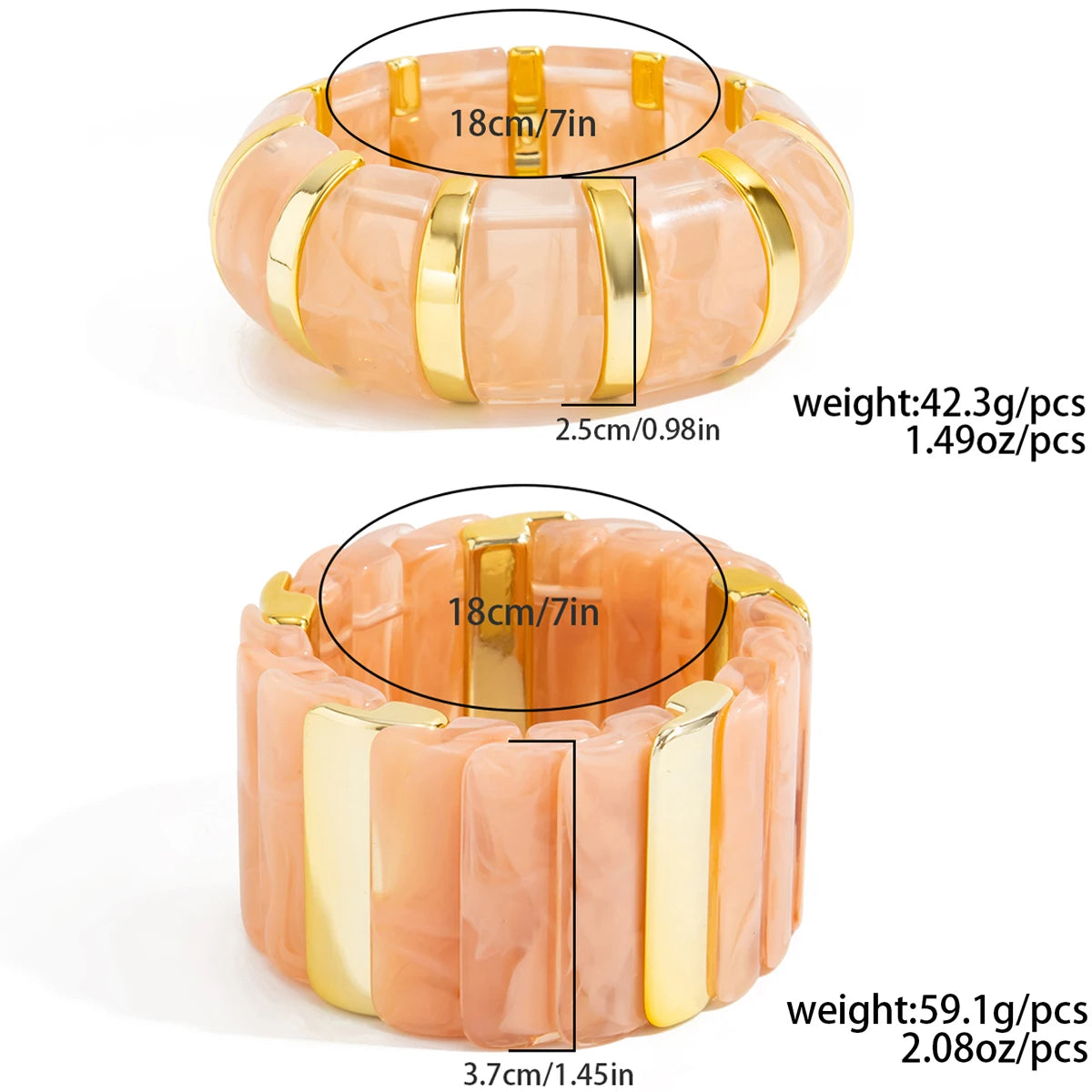 Salircon Vintage Acrylic Amber Elastic Geometric Bracelets Women Trendy Stretchy Resin Splice Cuff Bangles Couple Jewelry 2026