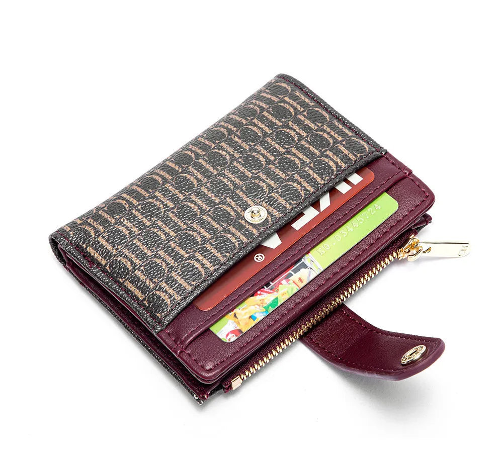 CH New Classic Folding Money Clip Compact Lightweight Luxury Brand Design Sense Letter Decoration Card Bag Women Zero Wallet