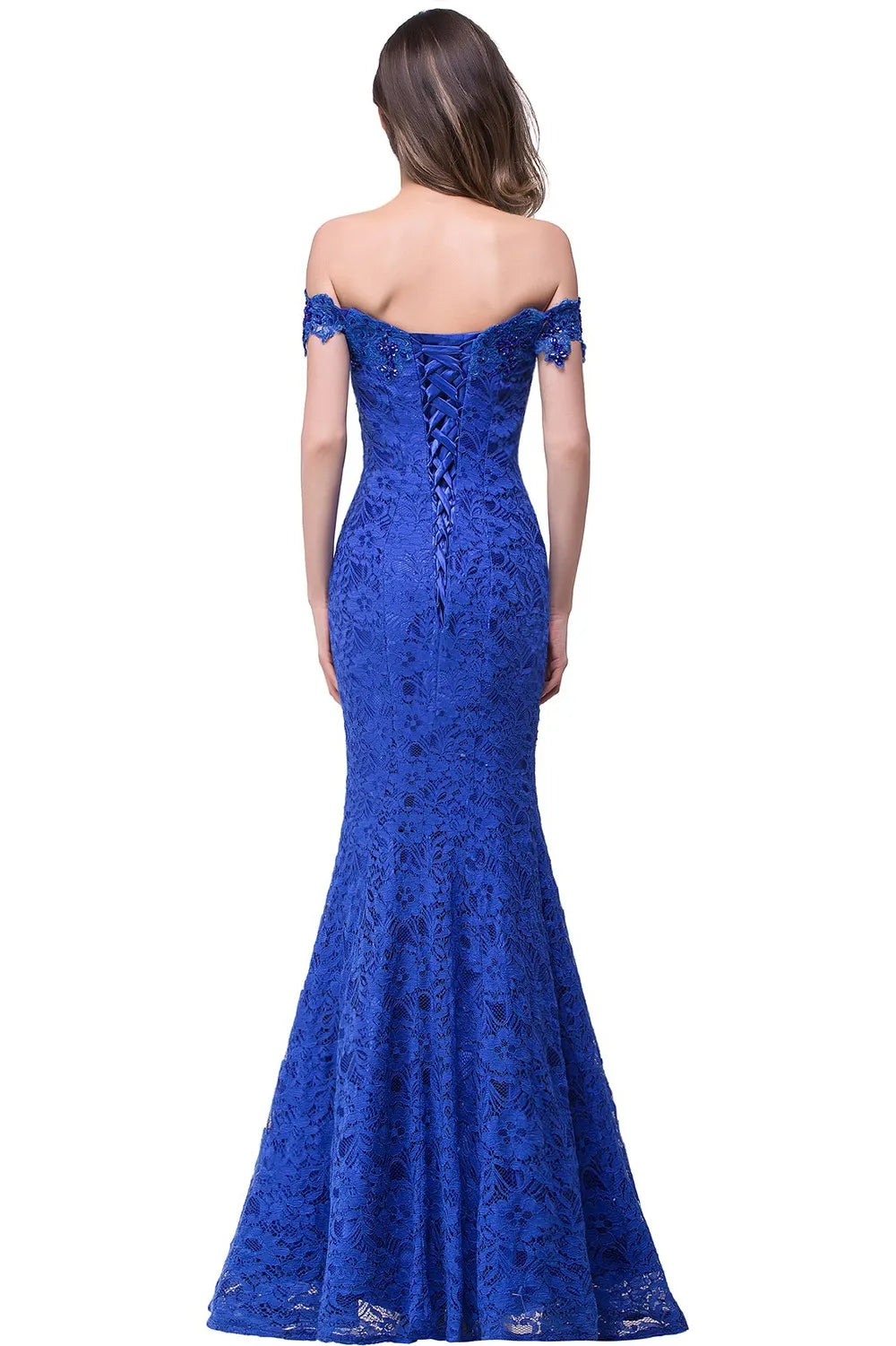 Lace Mermaid Long Bridesmaid Dresses Off The Shoulder Beading Elegant Burgundy Blue Ivory Wedding Formal Party Prom Gown Vestido