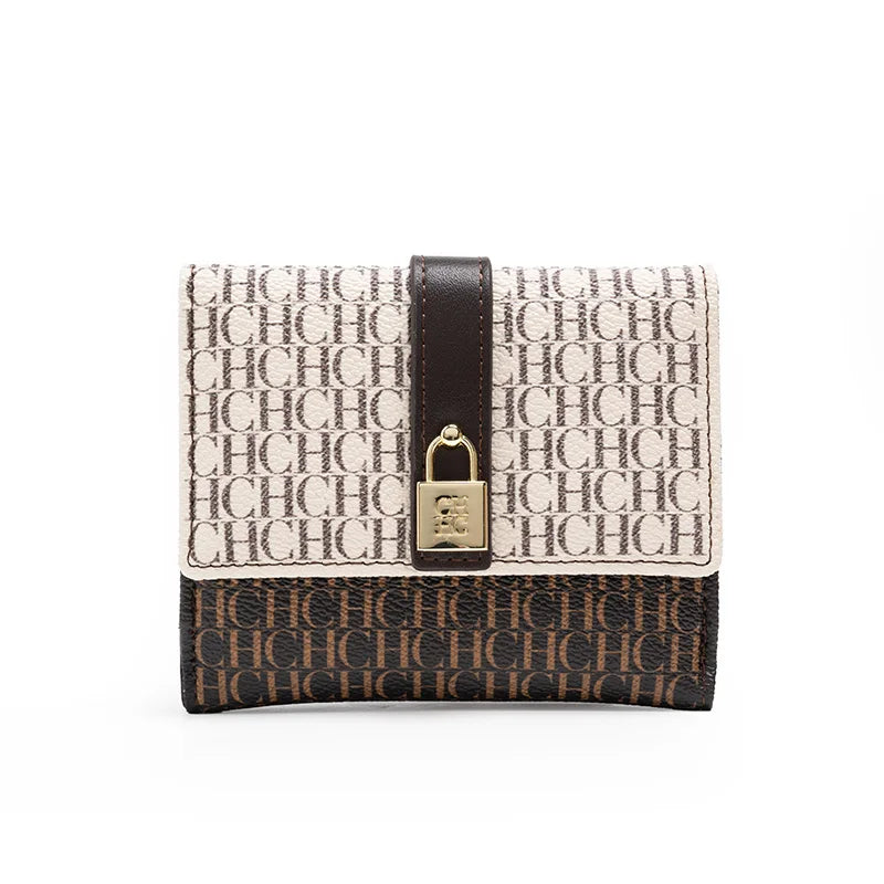 CH Fashion Versatile Letter Print Design Wallet Premium Feeling Wallet High Quality Standard Wallet Ladies Temperament Style