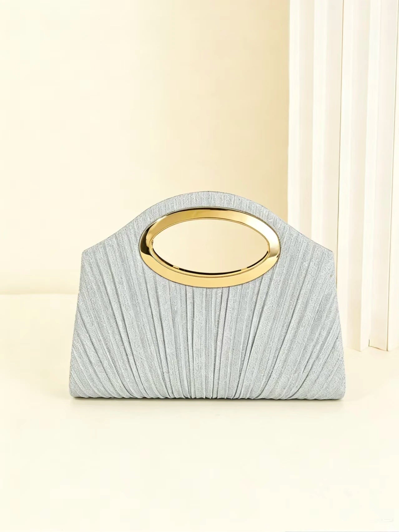Glittered Evening Bag with Pleats, Women's Single Shoulder Crossbody Chain Bag, Fashionable and Versatile