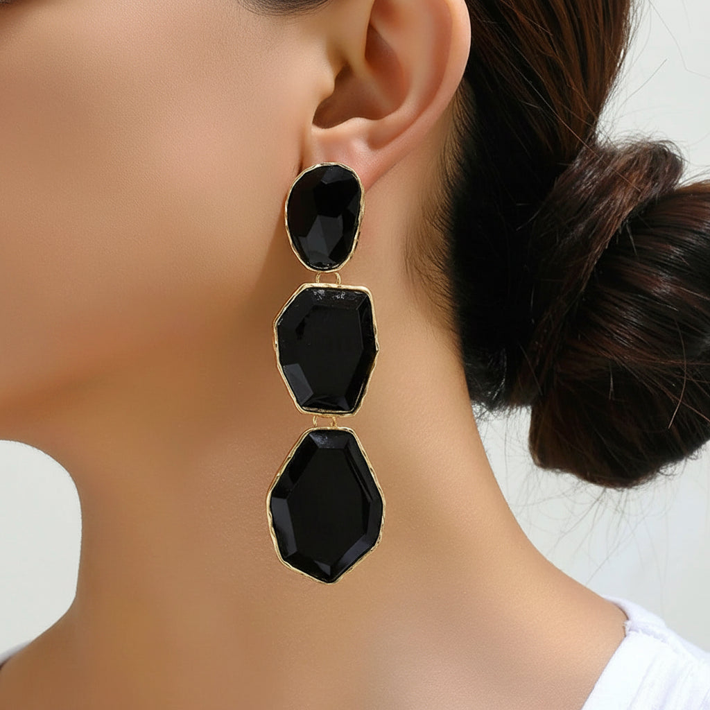 Creative Design Popular Luxury Geometric Resin Charm Long Dangle Drop Earrings For Women Trend Unusual Pendant Jewelry Gift