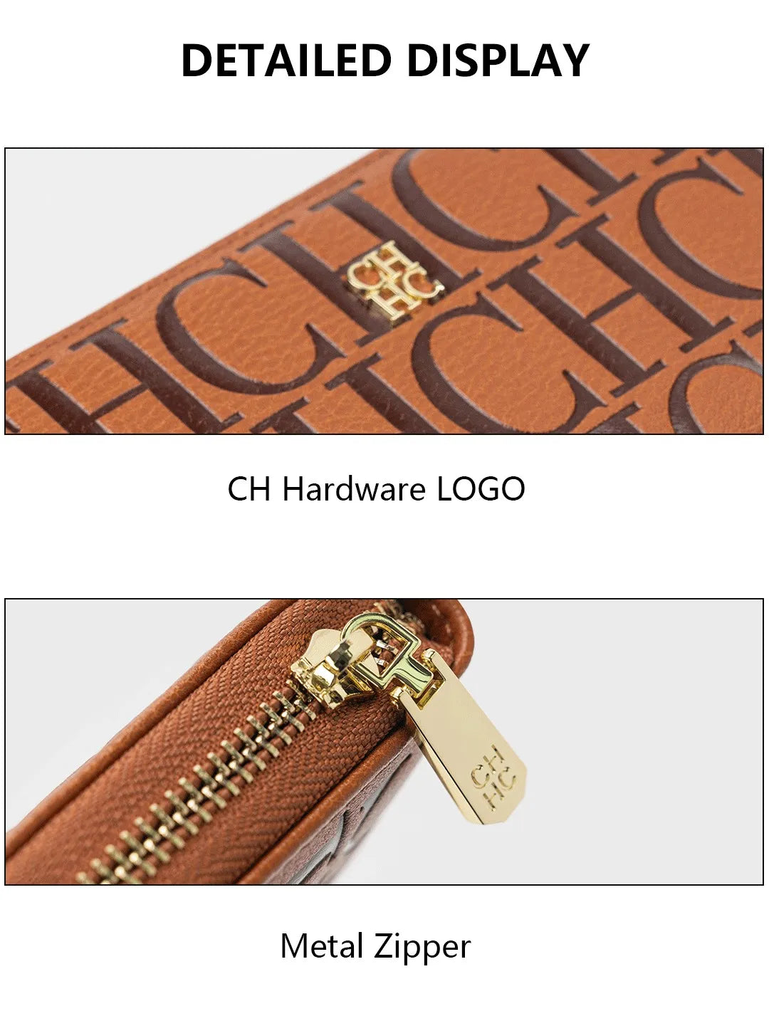 Embossed Zip Around Long Wallet