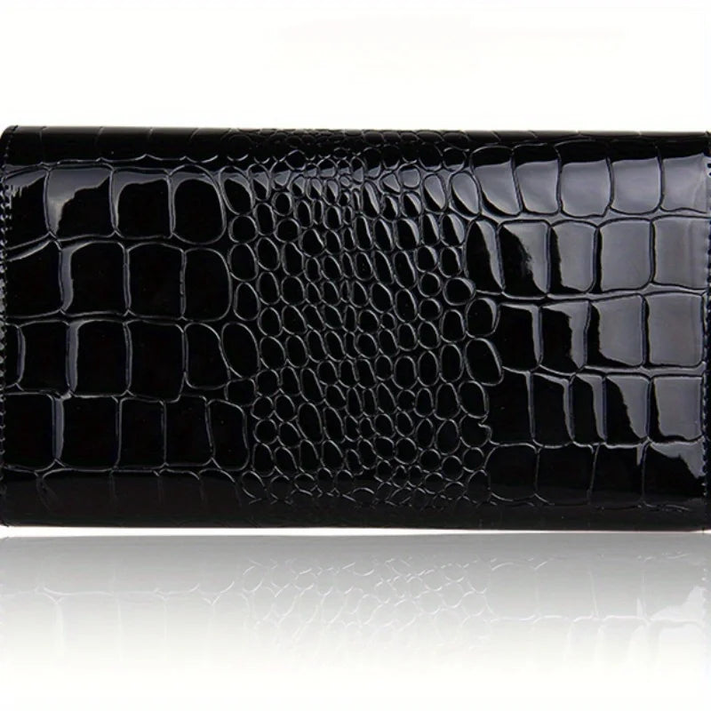 Patent Leather Chain Clutch Bag