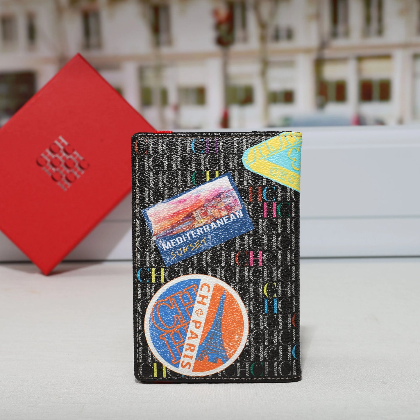 CH Passport Holder Stylish Patterned Design Passport Cover Multi Function Card Pocket Travel Document Organizer Travel Essential