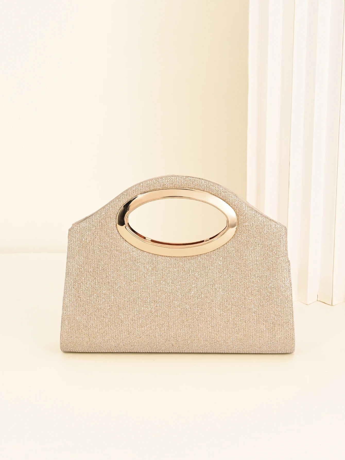 Glittered Evening Bag with Pleats, Women's Single Shoulder Crossbody Chain Bag, Fashionable and Versatile