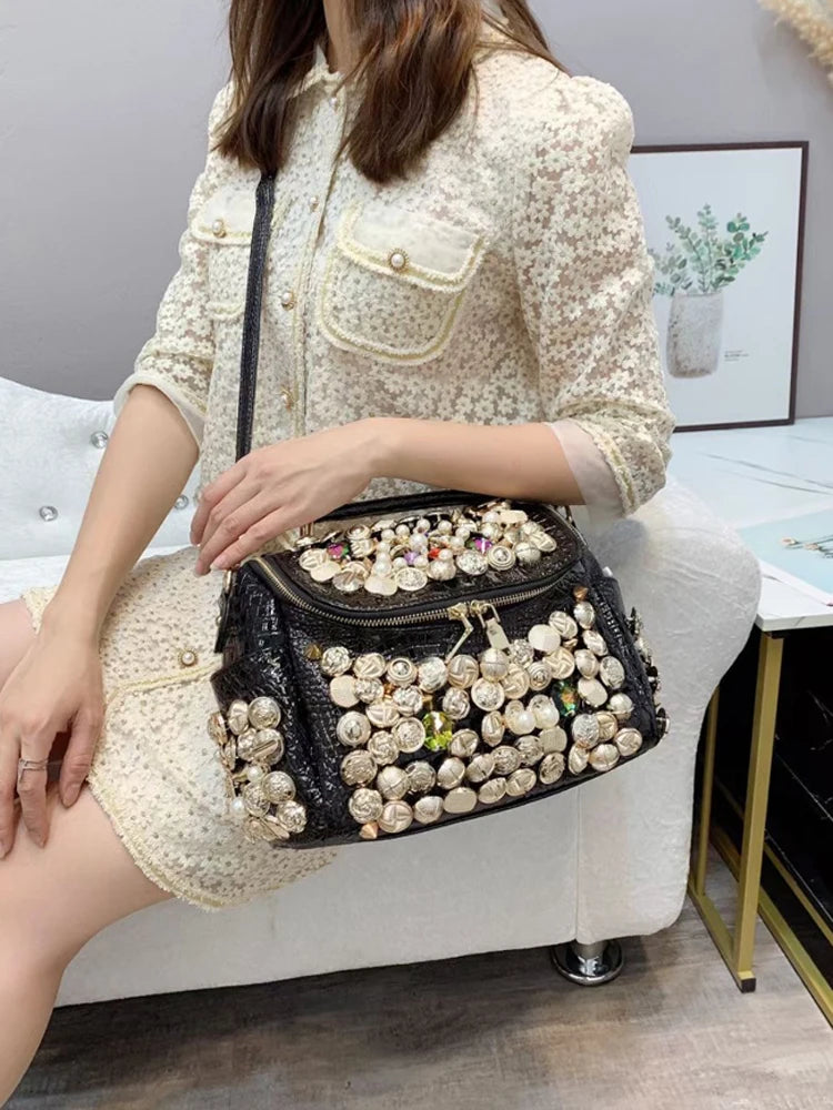 Handbag for women purses and handbag luxury Designer Handmade Women's bag Casual black bucket Female Messenger shoulder Bag new