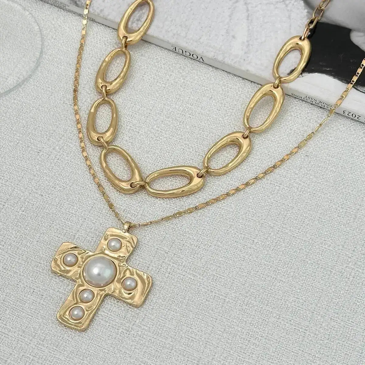 KunJoe New Trendy Hollow Out Square Geometric Pendant Necklace Set for Women Adjustable Rope Chain Choker Necklace Party Jewelry