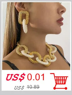 Ingemark Kpop Snake Chain Choker Necklace for Women Wedding On The Neck Temperament Ball Pendant Thin Link Party Jewelry