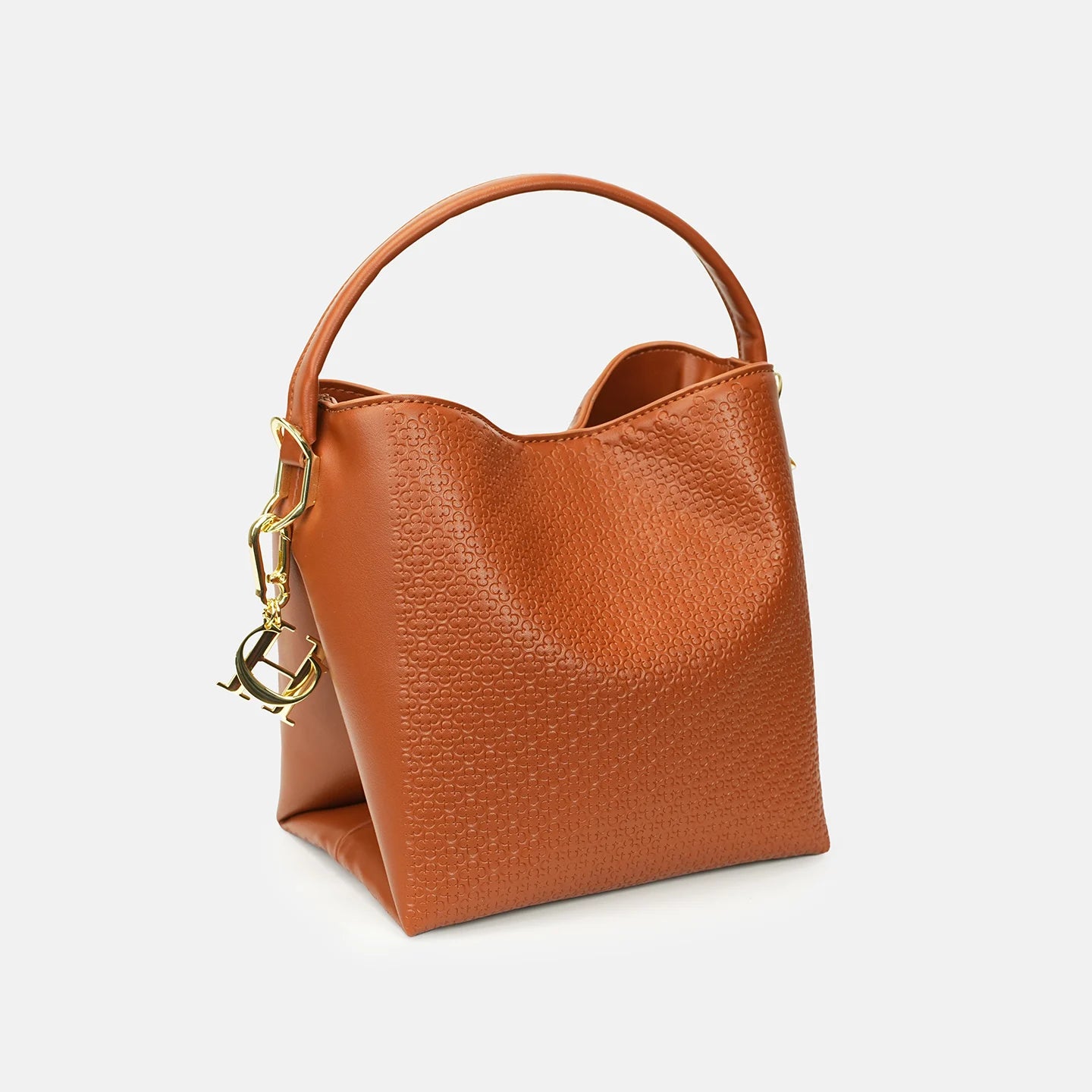 CH Embossed Leather Bucket Bag Large Capacity Handbag with Detachable Shoulder Strap Luxury Tote Bag for Women