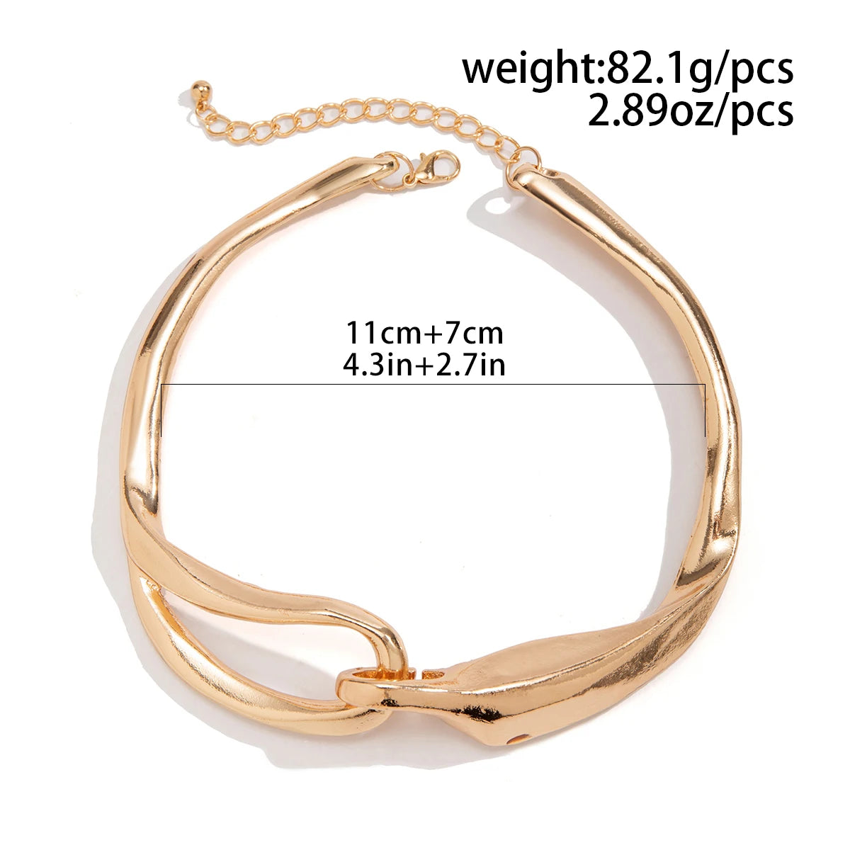 Exaggerated Heavy Metal Thick Chain Torques Necklace for Women Punk Trend Irregular Link Collar Choker Y2K Jewelry Accessories