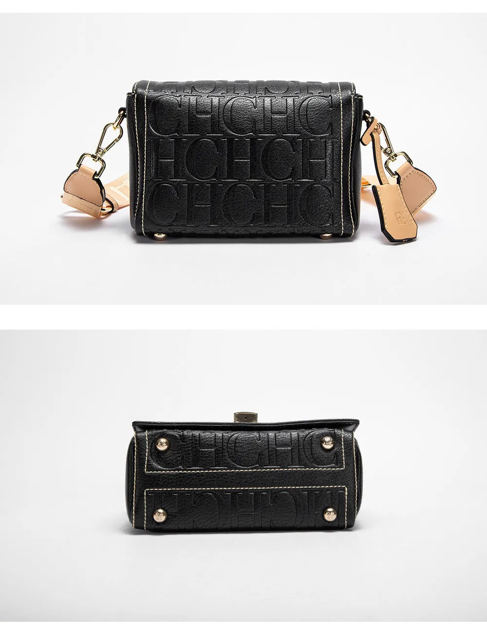 Fashion Design Model Metal Accessories Buckle Women's Shoulder Bag Luxury Brand 2025 New Fashion Solid Colour Printed Head Bag