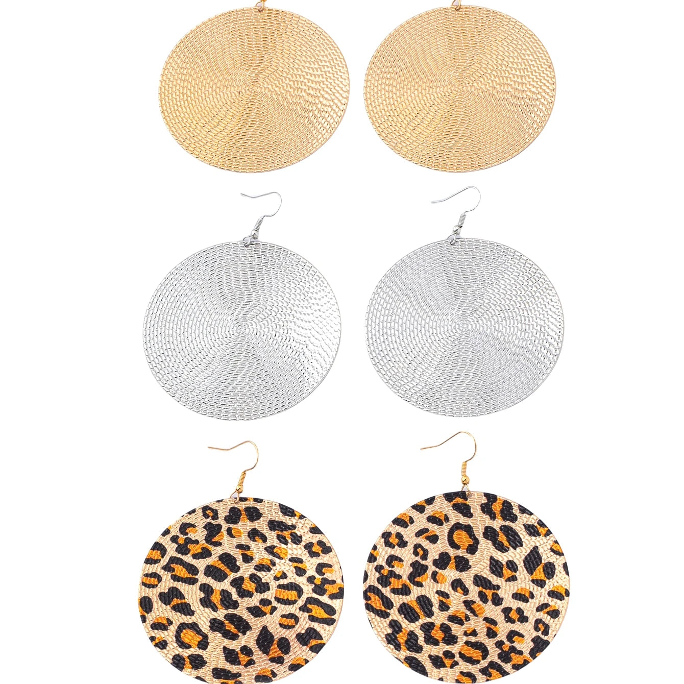 Women's Pendant Earrings, Metal Geometric Exaggerated Round Earrings, Suitable for Daily Wear and Vacation Wear