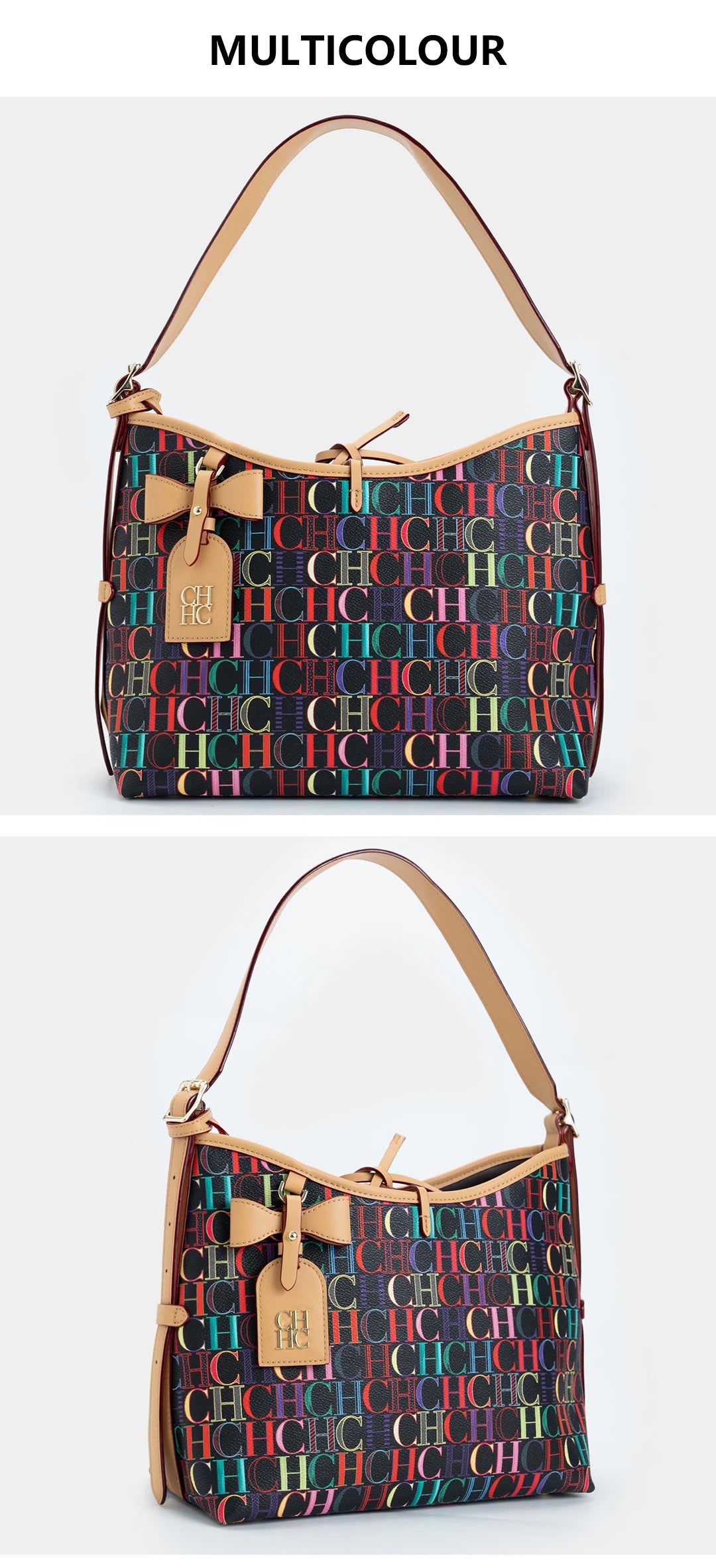 CHCH Bowknot Element Design New Trend Tote Bag Fashion Letter Print Square Luxury Brand 2025 Lace-up Women's Tote Bag