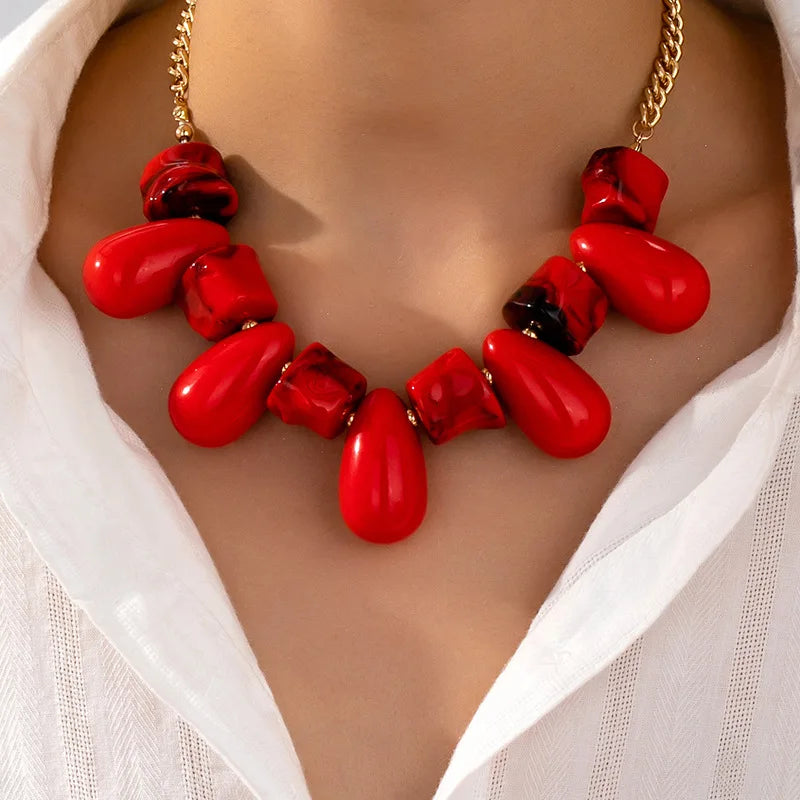 Necklace For Women Girls Bohemian Personality Irregular Droplet Chain Collarbone Fashion Jewelry Holiday Party OL BN019