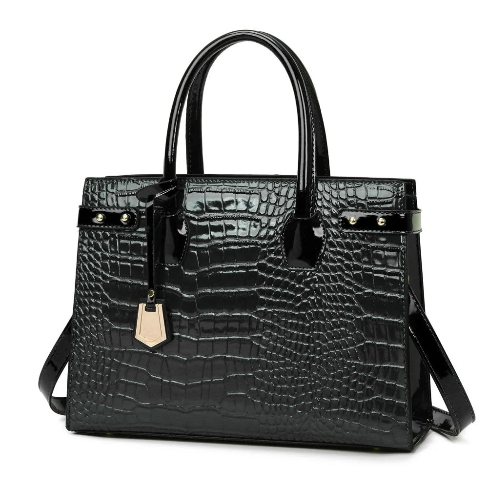 Retro Ladies Three-piece Set Mother-daughter Crossbody Bag Crocodile Pattern Texture Single-shoulder Hand-held Diagonal Bag