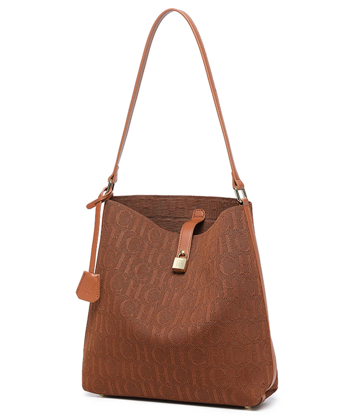 CH Women Hobo Bag Monogram Pattern Gold Lock Hardware Large Capacity 2026