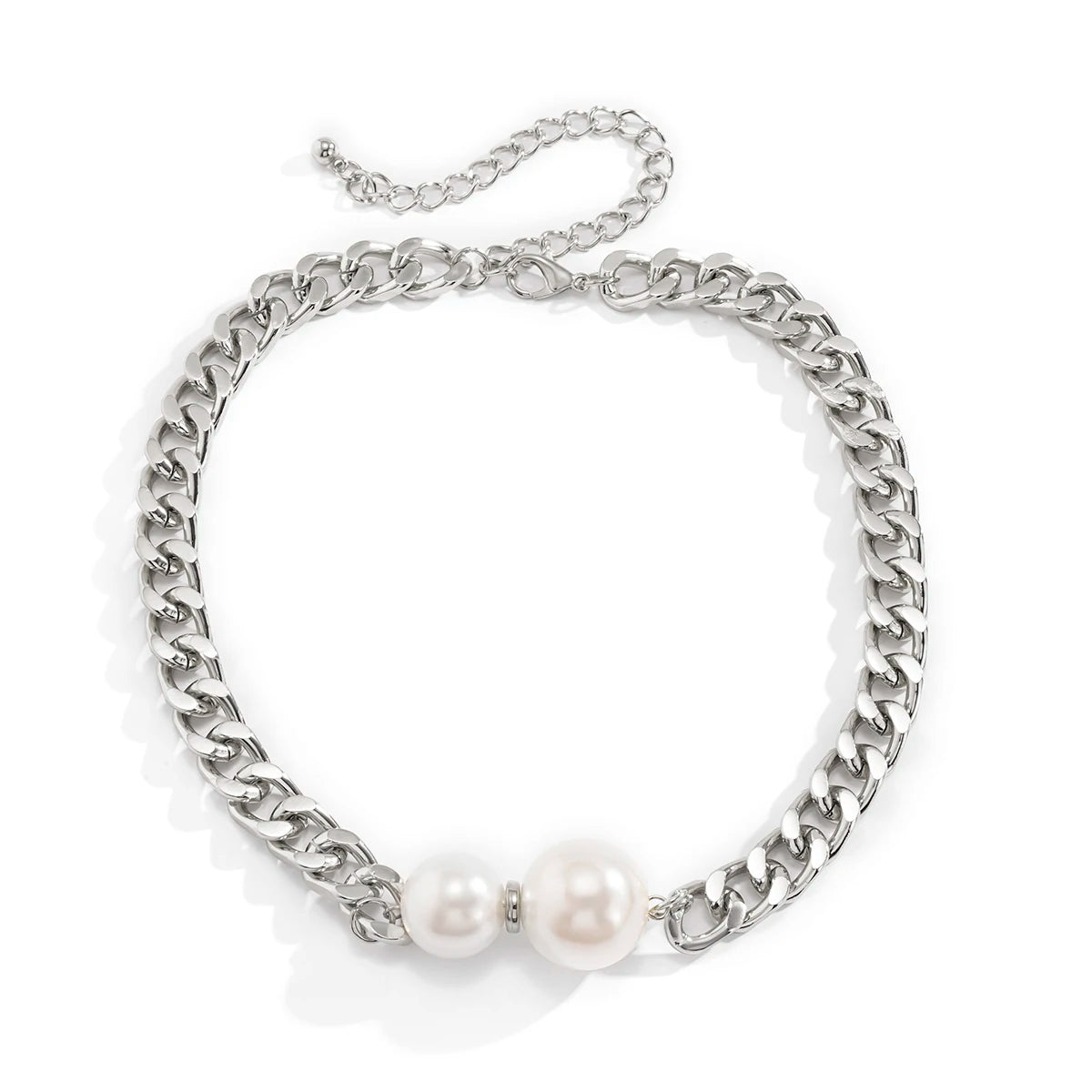 Vintage Punk Cuban Chains Necklaces Women Gothic Imitation-Pearl Pendant Necklace Girl Chokers Fashion Accessories Jewellery