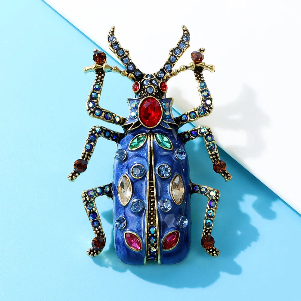 SKEDS New Arrival 2023 Women Men Exquisite Enamel Beetle Pins Brooches Fashion Unisex Suit Clothing Insect Badges Brooch Pin