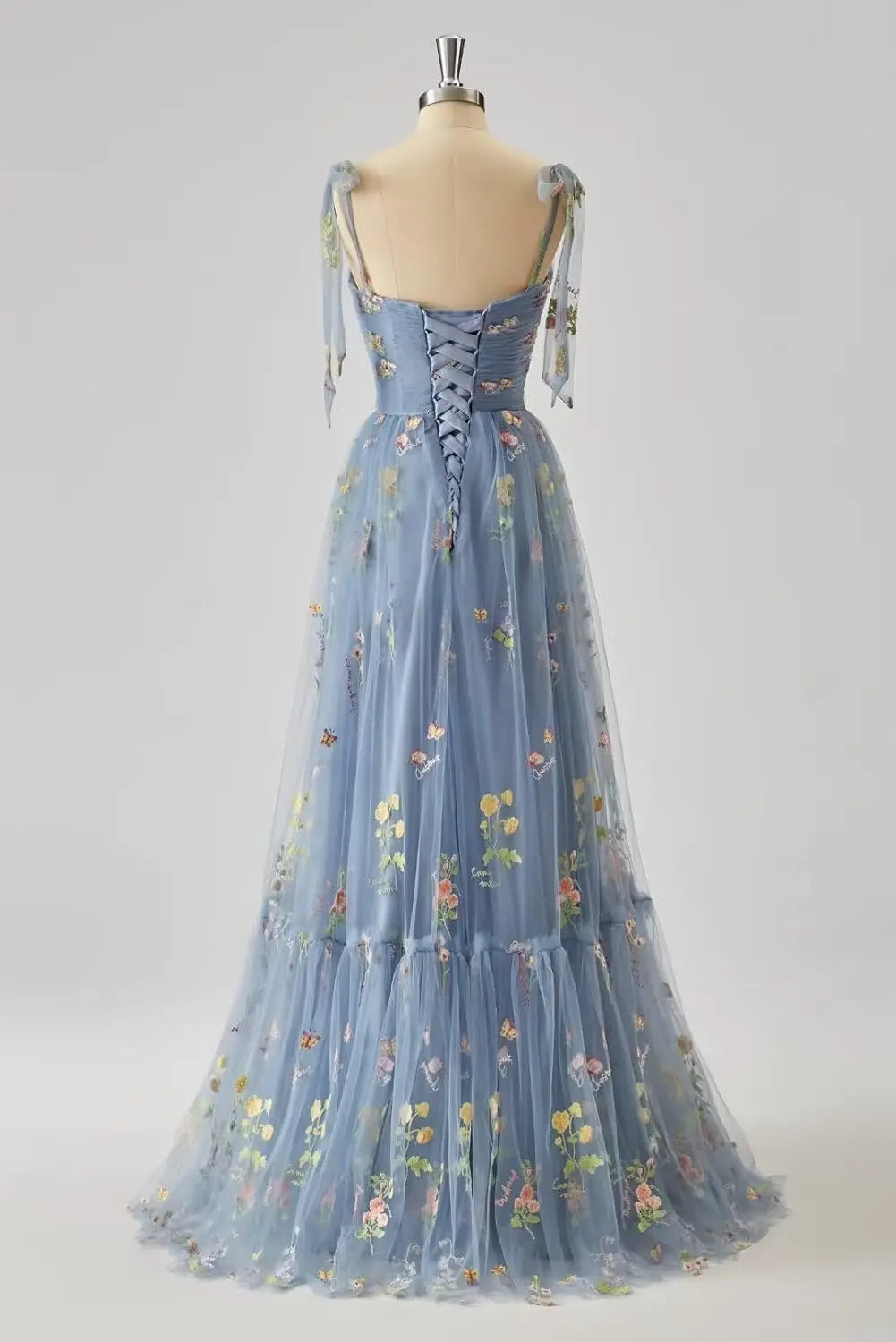 Tulle Prom Dresses for Women Flower Embroidery A-Line Formal Evening Party Gowns Formal Dress Women Elegant Evening Dress
