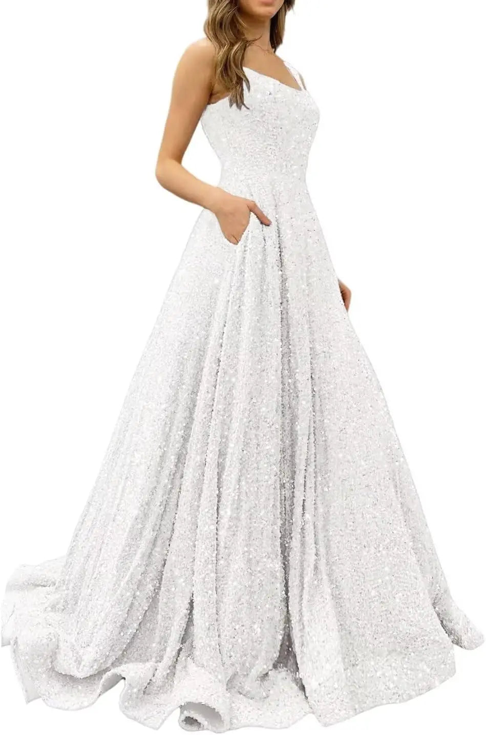Prom Dresses Long A Line with Pockets Formal Evening Ball Gowns Velvet Velvet Sequins Black Tie Wedding Party Dress