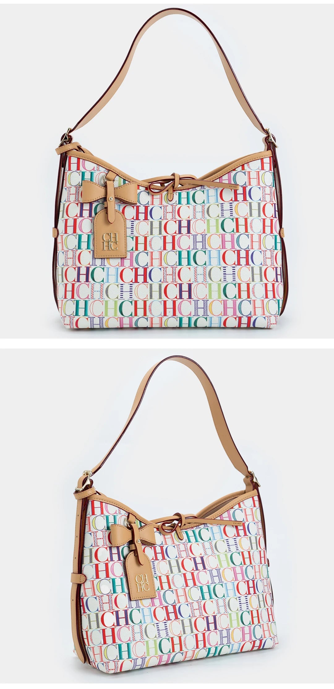 CHCH Bowknot Element Design New Trend Tote Bag Fashion Letter Print Square Luxury Brand 2025 Lace-up Women's Tote Bag