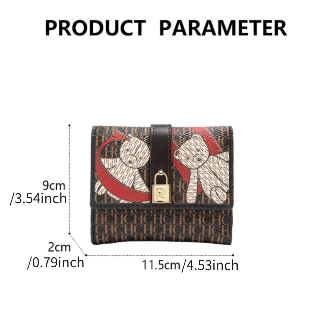 CH Fashion Versatile Letter Print Design Wallet Premium Feeling Wallet High Quality Standard Wallet Ladies Temperament Style Car