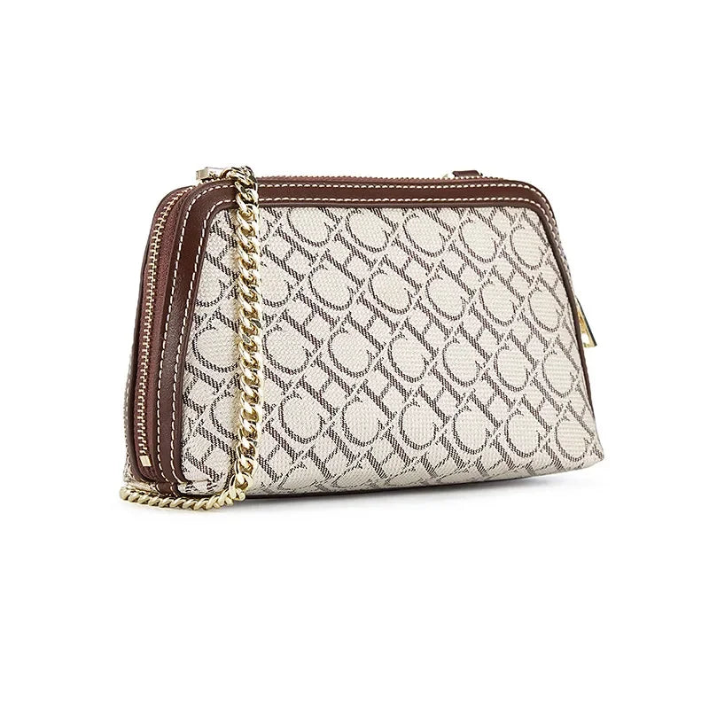 New Letter Printed Shoulder Bag Light Luxury Brand Chain Suede Leather Bag Chain Shoulder Bag Fashion Retro Crossbody Designer