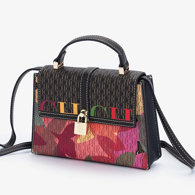 New Casual Women's Crossbody Bag Exquisite And Fashionable Handbag Niche Light Luxury Brand With Lock Design Trendy Designer's