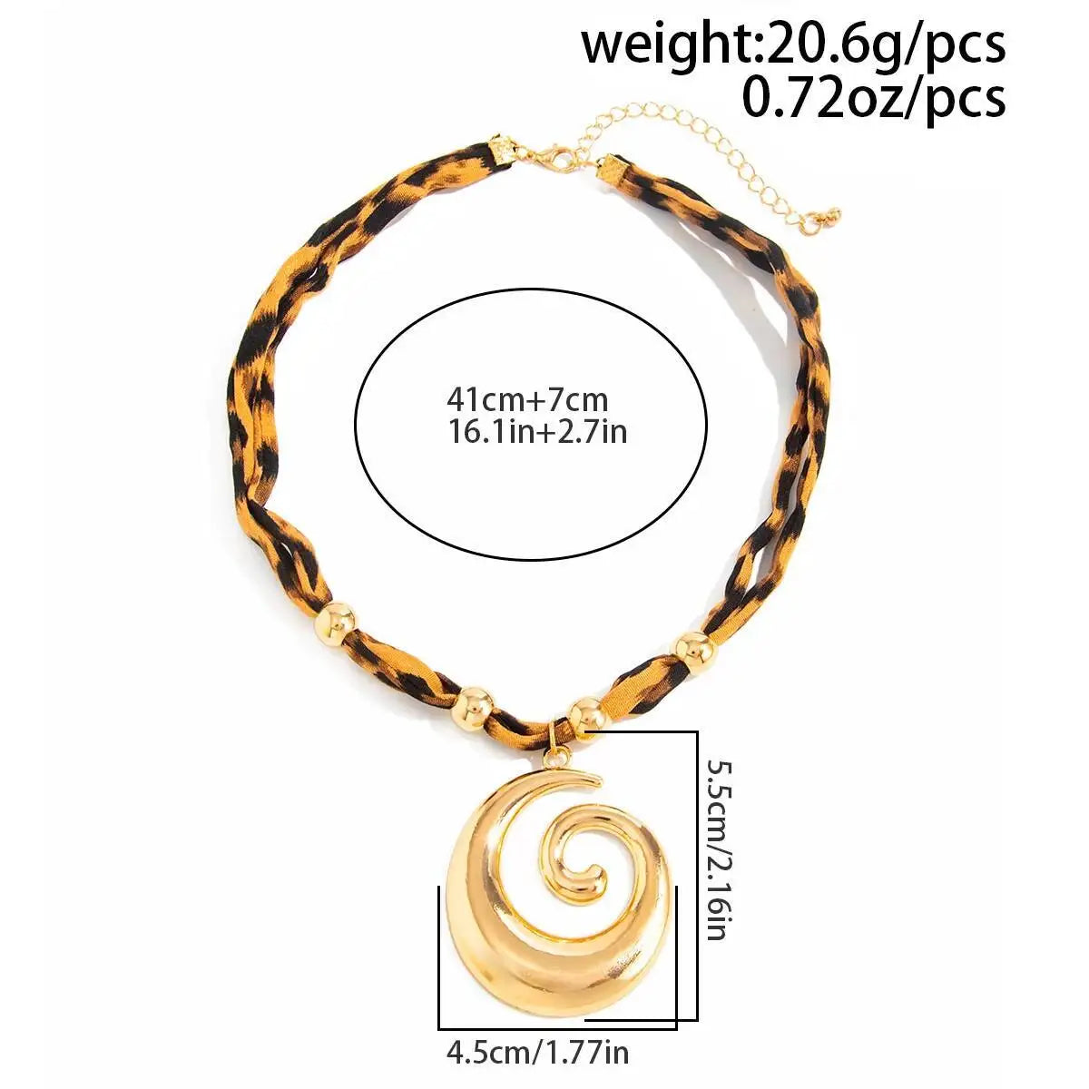 Salircon 5Styles Punk Gold Color Metal Geometry Large Hollow Square Pendant Necklace Boho Leopard Rope OT Chain Necklace Jewelry