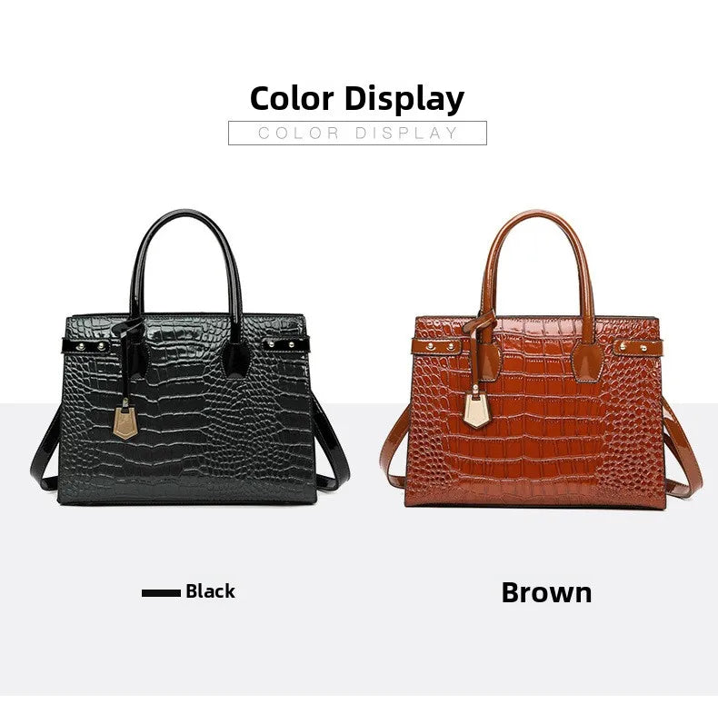 Retro Ladies Three-piece Set Mother-daughter Crossbody Bag Crocodile Pattern Texture Single-shoulder Hand-held Diagonal Bag